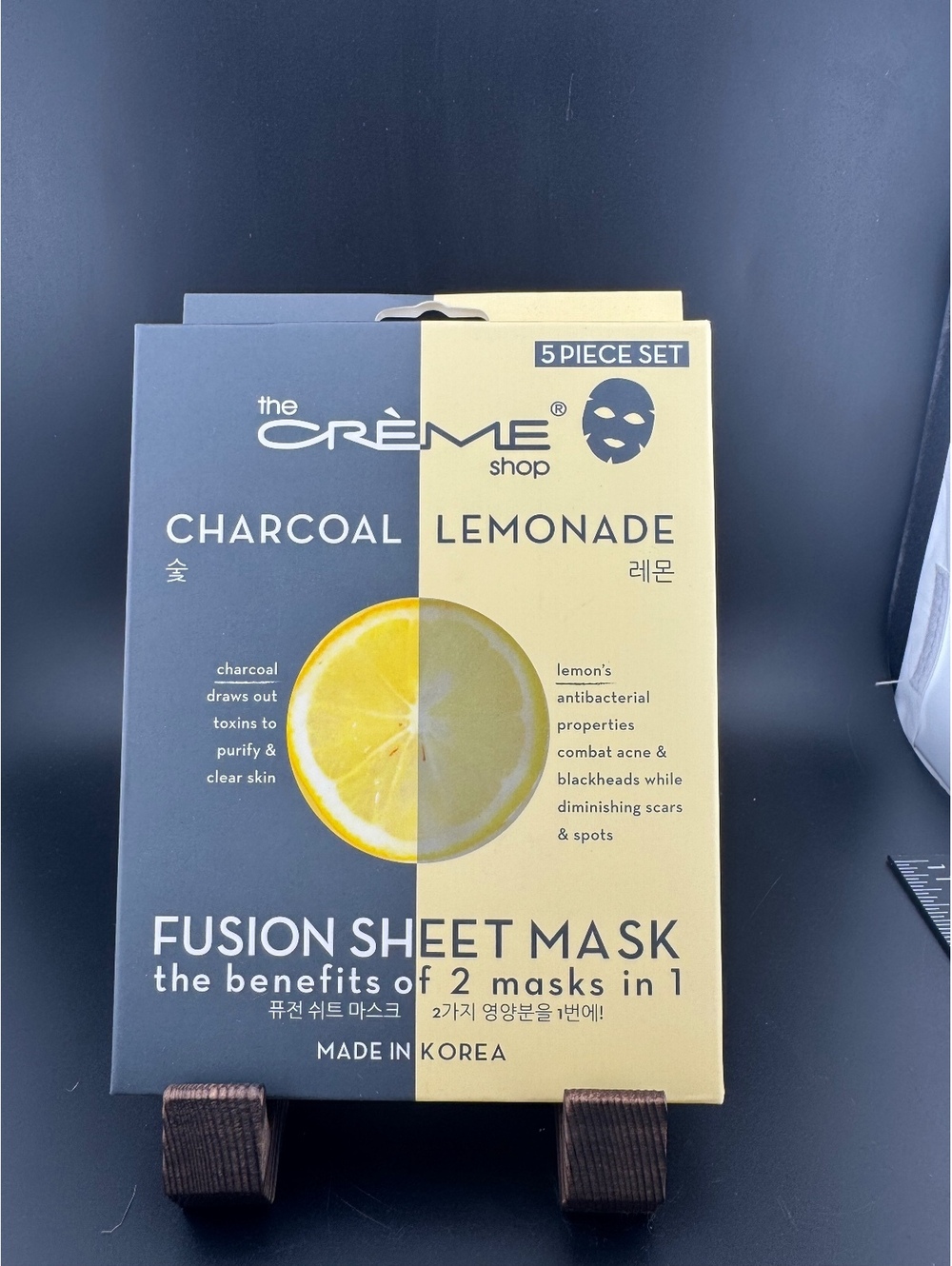 The Crème Shop Charcoal & Lemonade Fusion Sheet Mask 5 Piece